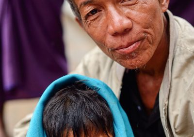 Portrait of a father and son in Myanmar