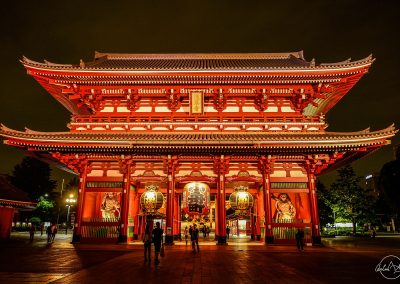 Senso-Ji red temple at night