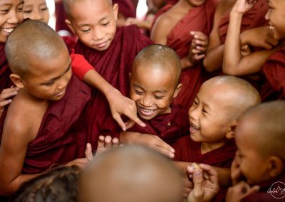 Group of young monks laughing